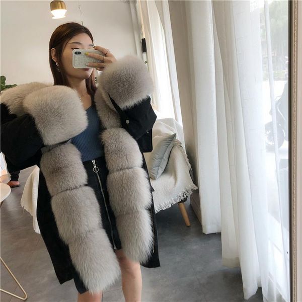women's fur & faux 2021 winter ladies warm coat natural raccoon padded down jacket female leather grass medium length overcoat, Black
women's fur & faux 2021 winter ladies warm coat natural raccoon padded down jacket female leather grass medium length overcoat, Black