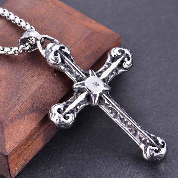 pendant necklaces titanium steel cross punk necklace personality retro stainless casting christianity, Silver
pendant necklaces titanium steel cross punk necklace personality retro stainless casting christianity, Silver