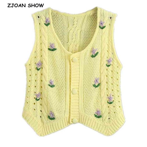 stylish women hand crochet flower sleeveless cardigan retro knitting cropped sweater vest jumper yellow korea clothes 210429, White;black
stylish women hand crochet flower sleeveless cardigan retro knitting cropped sweater vest jumper yellow korea clothes 210429, White;black