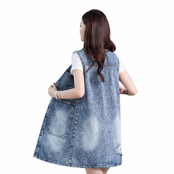 women's vests rlyaeiz spring denim vest 2021 fashion medium-long sleeveless jackets coats water washing women cowboy waistcoat, Black;white
women's vests rlyaeiz spring denim vest 2021 fashion medium-long sleeveless jackets coats water washing women cowboy waistcoat, Black;white