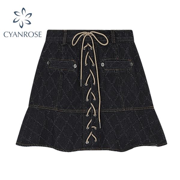 vintage high waist criss-cross bandage denim women short skirts fashion slim fishtail summer casual female 210430, Black
vintage high waist criss-cross bandage denim women short skirts fashion slim fishtail summer casual female 210430, Black
