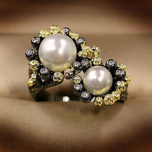 cluster rings nobly black color baroque pearl italy craft zirconia flower for women girls dainty love promise jewelry accessories gift, Golden;silver
cluster rings nobly black color baroque pearl italy craft zirconia flower for women girls dainty love promise jewelry accessories gift, Golden;silver