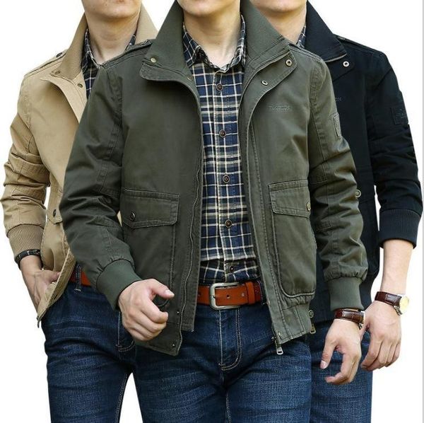 men's jackets spring autumn europe military casual style coat 100% cotton outdoor khaki army green black coats, Black;brown
men's jackets spring autumn europe military casual style coat 100% cotton outdoor khaki army green black coats, Black;brown