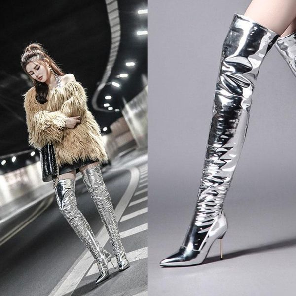 boots over knee fashion silver 2021 autumn winter thin heel high leg women's european and american style hi, Black
boots over knee fashion silver 2021 autumn winter thin heel high leg women's european and american style hi, Black