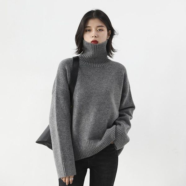 women's sweaters autumn winter turtleneck knitted sweater long sleeve oversized loose women warm pullover pull femme, White;black
women's sweaters autumn winter turtleneck knitted sweater long sleeve oversized loose women warm pullover pull femme, White;black