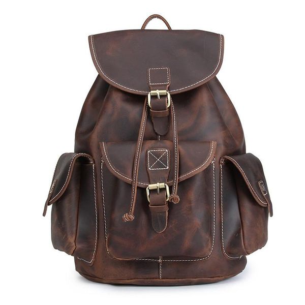 men vintage crazy horse leather backpack cow 14" laprucksack thick genuine school casual weekend bag
men vintage crazy horse leather backpack cow 14" laprucksack thick genuine school casual weekend bag
