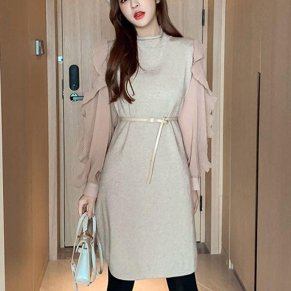 dress spring autumn tiny casual women's dressed in a male shirt female score ruffles patchwork chiffon knitting robot, Black;gray
dress spring autumn tiny casual women's dressed in a male shirt female score ruffles patchwork chiffon knitting robot, Black;gray