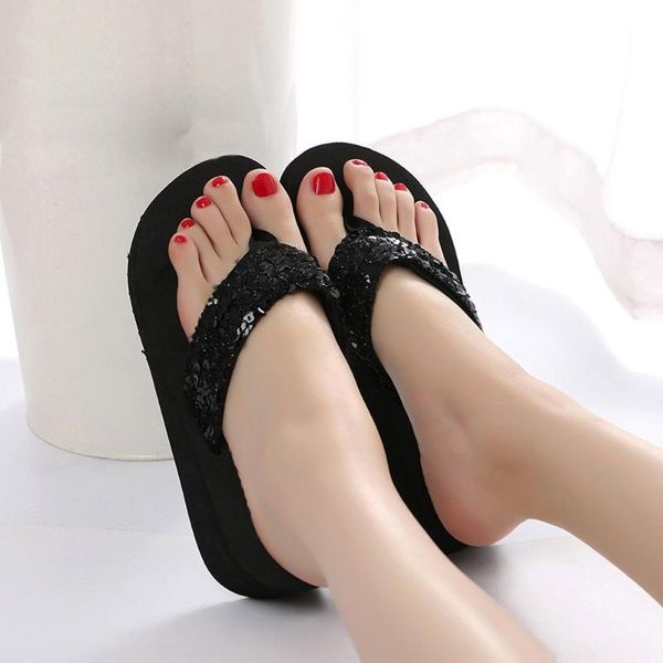 slippers womanwedge shoes flip flops summer sequins anti-slip sandals slipper indoor outdoor comfortable breathable beach, Black
slippers womanwedge shoes flip flops summer sequins anti-slip sandals slipper indoor outdoor comfortable breathable beach, Black