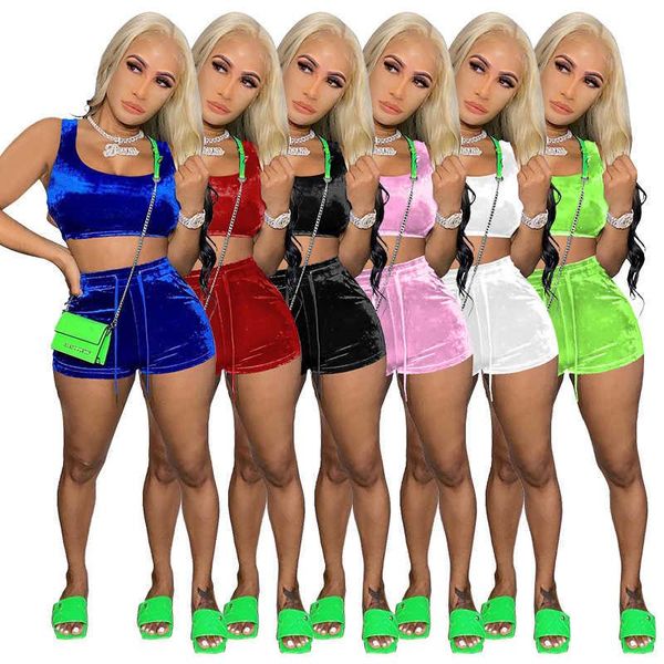 women's tracksuits velvet tracksuit 2 two piece set women sport tank crop biker shorts matching summer clothes jogging femme, Gray
women's tracksuits velvet tracksuit 2 two piece set women sport tank crop biker shorts matching summer clothes jogging femme, Gray