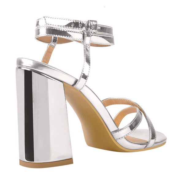 sandals women's double ankle strappy heeled gold sier peep toe sandals cross band chunky block heel for summer, Black
sandals women's double ankle strappy heeled gold sier peep toe sandals cross band chunky block heel for summer, Black