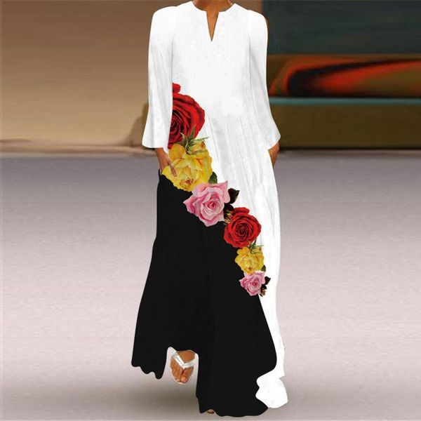 casual dresses floral print pocket loose maxi dress women's autumn long-sleeved fashion long v neck robe femme #g4, Black;gray
casual dresses floral print pocket loose maxi dress women's autumn long-sleeved fashion long v neck robe femme #g4, Black;gray