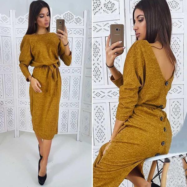 knitted back button backless split batwing sleeve ladies dress autumn and winter mid-length woman fashion loose1, Black;gray
knitted back button backless split batwing sleeve ladies dress autumn and winter mid-length woman fashion loose1, Black;gray