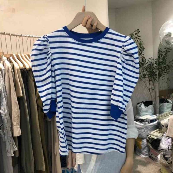 women's t-shirt korean striped women t-shirts puff short sleeve o-neck causal tees femme summer t shirt lidd, White
women's t-shirt korean striped women t-shirts puff short sleeve o-neck causal tees femme summer t shirt lidd, White