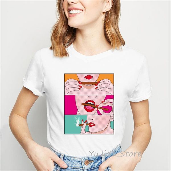 red lips smoking print clothes women t shirt vogue funny femme summer white oversized female
red lips smoking print clothes women t shirt vogue funny femme summer white oversized female