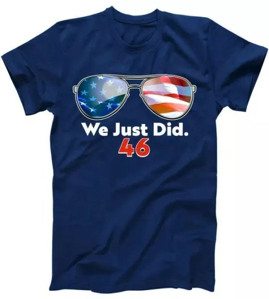 We Just Did Joe Biden President Elect 46 US Flag Sunglasses T-Shirt Navy, White;black
We Just Did Joe Biden President Elect 46 US Flag Sunglasses T-Shirt Navy, White;black