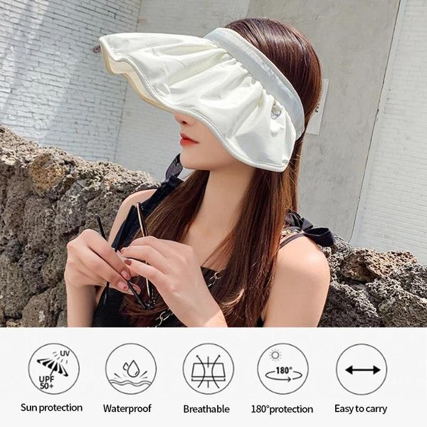 wide brim hats 1pcs women solid color sunscreen big sun hat fashion simple shell sun-proof cap female protection hair band, Blue;gray 
wide brim hats 1pcs women solid color sunscreen big sun hat fashion simple shell sun-proof cap female protection hair band, Blue;gray