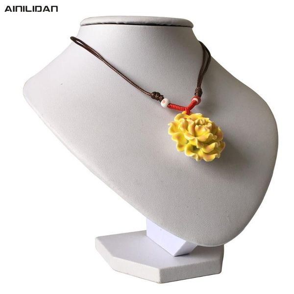 pendants ainilidan china jindezhen ceramics jewelry manual pinch flower ceramic handmade wax rope necklace women's sweater chain, Black
pendants ainilidan china jindezhen ceramics jewelry manual pinch flower ceramic handmade wax rope necklace women's sweater chain, Black
