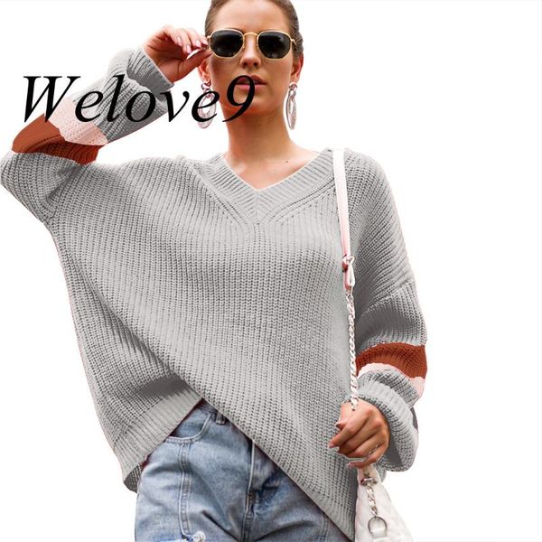 women's sweaters v neck women autumn sweater 2021 winter thick patchwork harajuku loose lantern sleeve chic streetwear jumper female p, White;black
women's sweaters v neck women autumn sweater 2021 winter thick patchwork harajuku loose lantern sleeve chic streetwear jumper female p, White;black