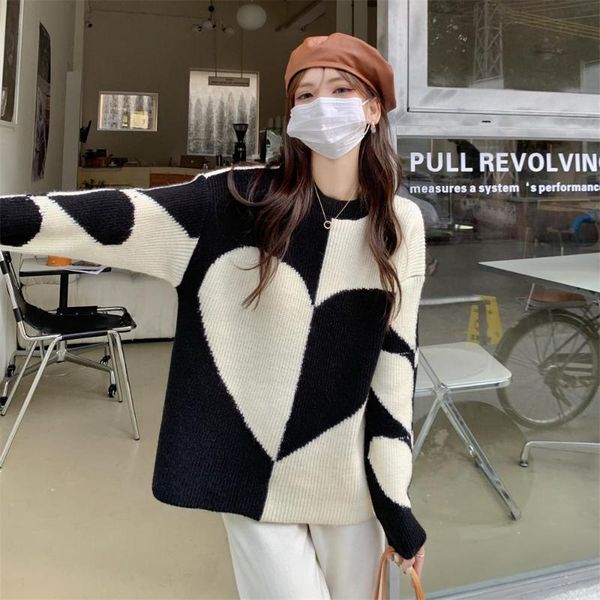 women's sweaters women argyle autumn winter pullovers long sleeve o-neck loose knitted korean casual vintage jumper, White;black
women's sweaters women argyle autumn winter pullovers long sleeve o-neck loose knitted korean casual vintage jumper, White;black