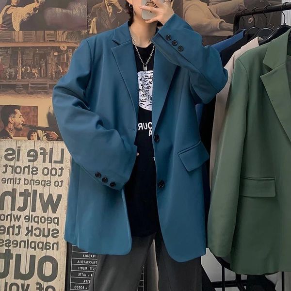 men's suits & blazers korean blazer men fashion solid business casual suit jacket male autumn clothing streetwear wild loose coat chaqu, White;black
men's suits & blazers korean blazer men fashion solid business casual suit jacket male autumn clothing streetwear wild loose coat chaqu, White;black