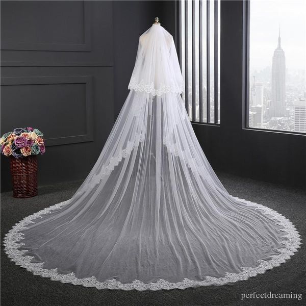 bridal veils white ivory two layers wedding in stock cathedral length appliques veil with comb size 350*80*300cm, Black
bridal veils white ivory two layers wedding in stock cathedral length appliques veil with comb size 350*80*300cm, Black