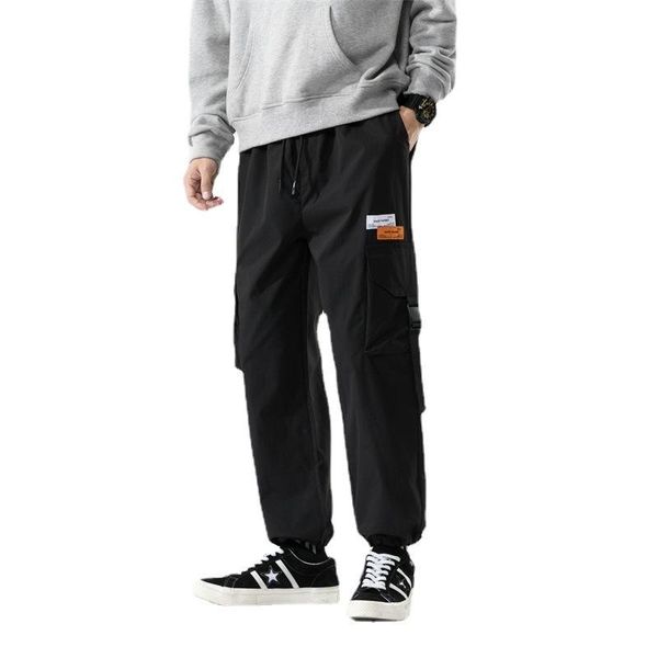 men's pants ice work casual summer european and american functional drawstring youth trend harlan, Black
men's pants ice work casual summer european and american functional drawstring youth trend harlan, Black