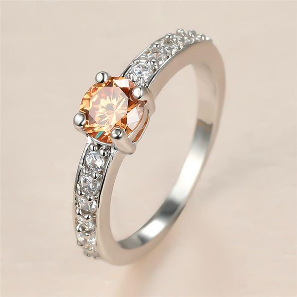 Dainty Small Round Champagne Zircon Ring Luxury Crystal Rings For Women Wedding Jewelry Vintage Fashion Silver Color, Slivery;golden
Dainty Small Round Champagne Zircon Ring Luxury Crystal Rings For Women Wedding Jewelry Vintage Fashion Silver Color, Slivery;golden