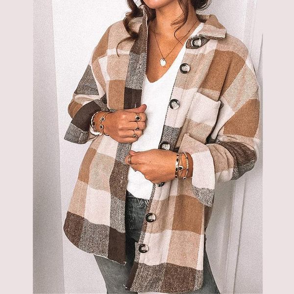 women's jackets autumn spring long plaid shirt women casual white sleeve pocket button up collared clothes fashion 2021 fall, Black;brown
women's jackets autumn spring long plaid shirt women casual white sleeve pocket button up collared clothes fashion 2021 fall, Black;brown