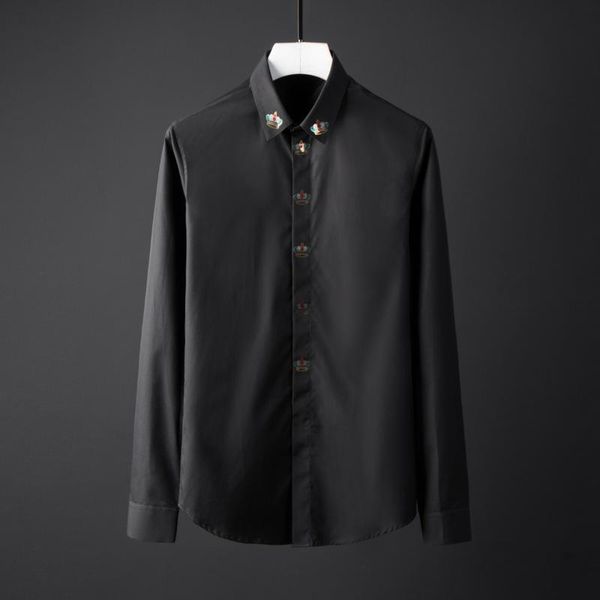 men shirts luxury crown sequin long sleeve mens dress camisa masculina white black casual slim fit 4xl men's
men shirts luxury crown sequin long sleeve mens dress camisa masculina white black casual slim fit 4xl men's