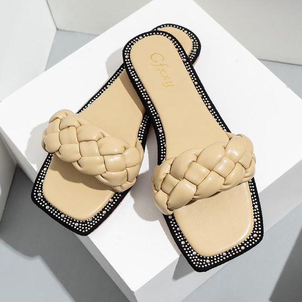 summer flat sandals women beach slippers handmade rhinestones woven outdoor plus size 42, Black
summer flat sandals women beach slippers handmade rhinestones woven outdoor plus size 42, Black