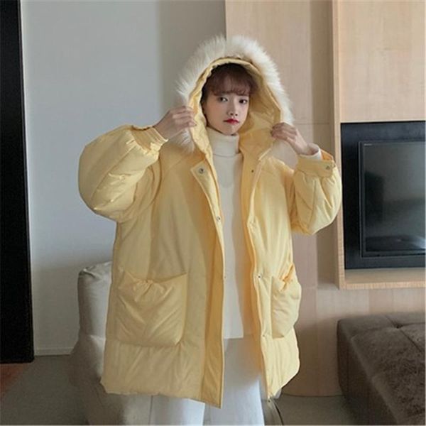 women's down & parkas winter jacket women 2021 long sleeve fruit color jackets fur collar hooded cotton coat korean fashion coats y436, Black
women's down & parkas winter jacket women 2021 long sleeve fruit color jackets fur collar hooded cotton coat korean fashion coats y436, Black