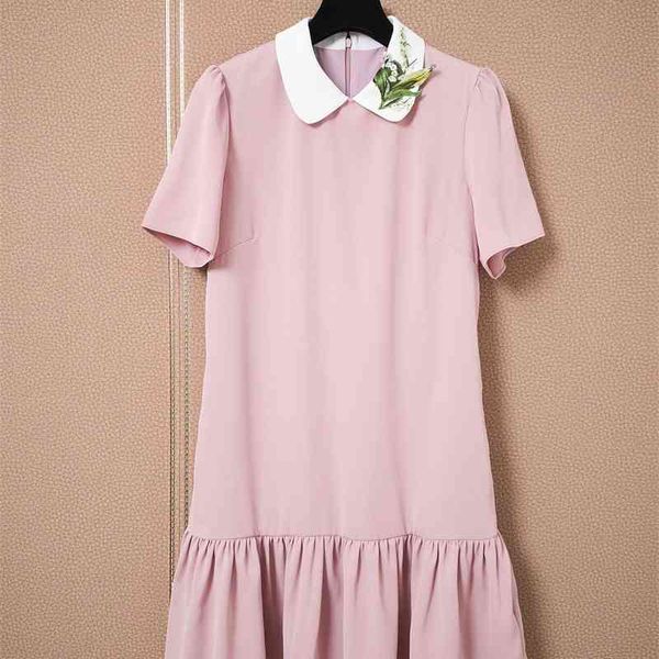 truevoker european high street prom robe lady short sleeve peter pan collar embroidery cute preppy pink pleated dress vestidos 210602, Black;gray
truevoker european high street prom robe lady short sleeve peter pan collar embroidery cute preppy pink pleated dress vestidos 210602, Black;gray