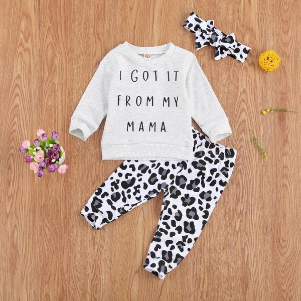 baby & children's 0-24m born girls boys clothes sets letter print pullover sweatshirt leopard pants headband clothing, White
baby & children's 0-24m born girls boys clothes sets letter print pullover sweatshirt leopard pants headband clothing, White