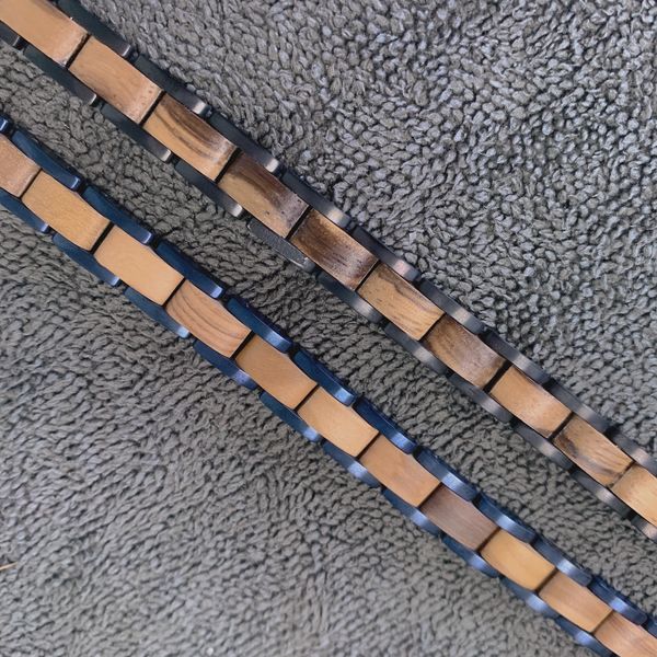 eco handmade wholesale custom mens steel wood bracelet pulsera madera, Black
eco handmade wholesale custom mens steel wood bracelet pulsera madera, Black