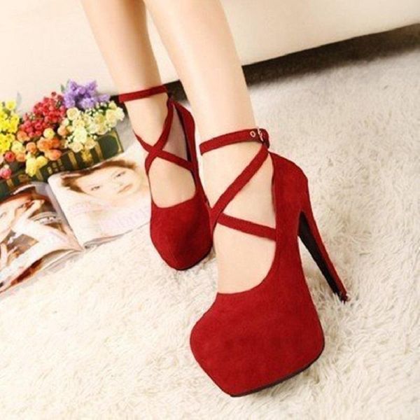 bandage wedding party shoes platform fashion women high heels flocked shoes. dress, Black
bandage wedding party shoes platform fashion women high heels flocked shoes. dress, Black