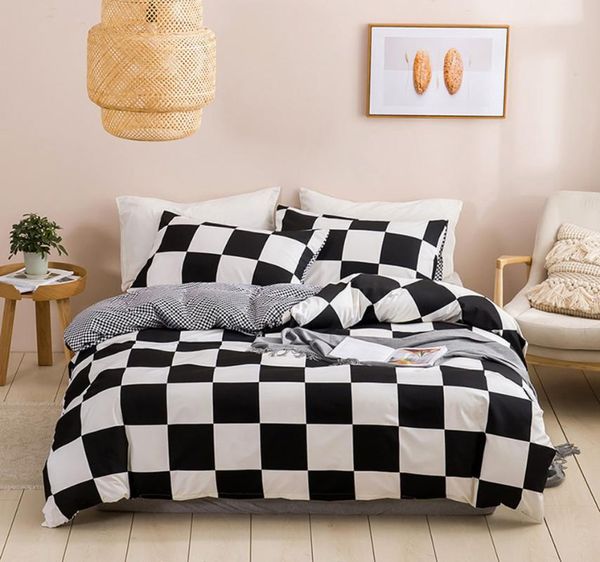 bedding sets black and white set grid lattice bed linen simple summer duvet cover king size comforter twin bedroom luxury
bedding sets black and white set grid lattice bed linen simple summer duvet cover king size comforter twin bedroom luxury