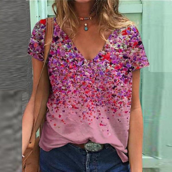 women's t-shirt s-5xl plus size women v neck summer t shirt retro floral print tee female oversized lady loose clothing ropa mujer, White
women's t-shirt s-5xl plus size women v neck summer t shirt retro floral print tee female oversized lady loose clothing ropa mujer, White