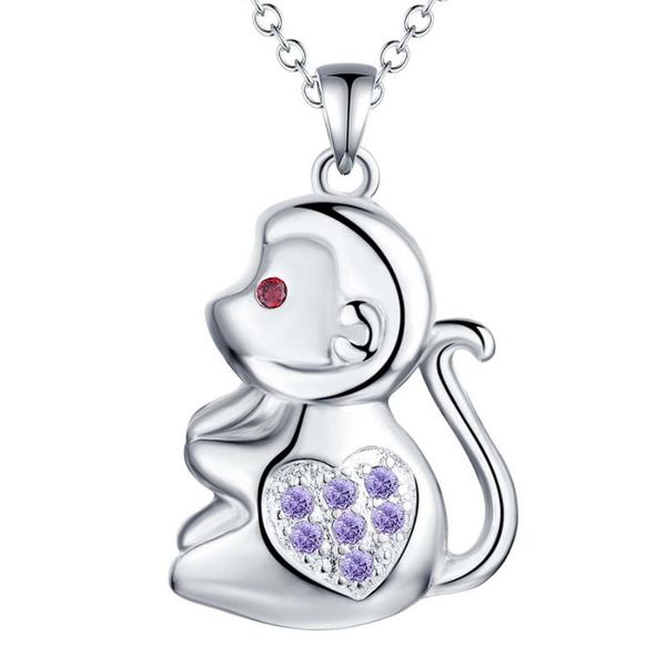 fashion jewelry silver color pendant necklace with zircon cute monkey animal beautiful gift for girls global necklaces
fashion jewelry silver color pendant necklace with zircon cute monkey animal beautiful gift for girls global necklaces