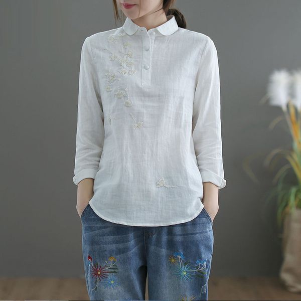 100% cotton women casual shirts new arrival spring fashion floral embroidery female shirts plus size p289 210412, White
100% cotton women casual shirts new arrival spring fashion floral embroidery female shirts plus size p289 210412, White