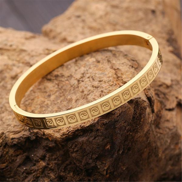 bangle tai chi bracelet ying yang logo titanium stainless steel metal cuff for men and women couple jewelry yinyang feng shui, Black 
bangle tai chi bracelet ying yang logo titanium stainless steel metal cuff for men and women couple jewelry yinyang feng shui, Black