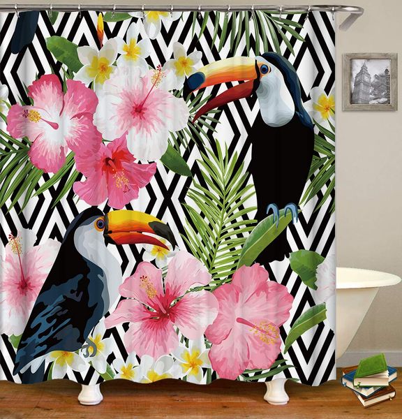 cartoon toucan flower green leaf protect privacy shower curtain, printed shower curtain is easy to remove
cartoon toucan flower green leaf protect privacy shower curtain, printed shower curtain is easy to remove