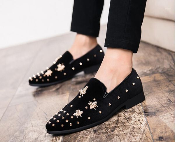 dress shoes 2021 fashion men party and wedding handmade loafers velvet with gold bees buckle shoe men's flats 38-46, Black
dress shoes 2021 fashion men party and wedding handmade loafers velvet with gold bees buckle shoe men's flats 38-46, Black