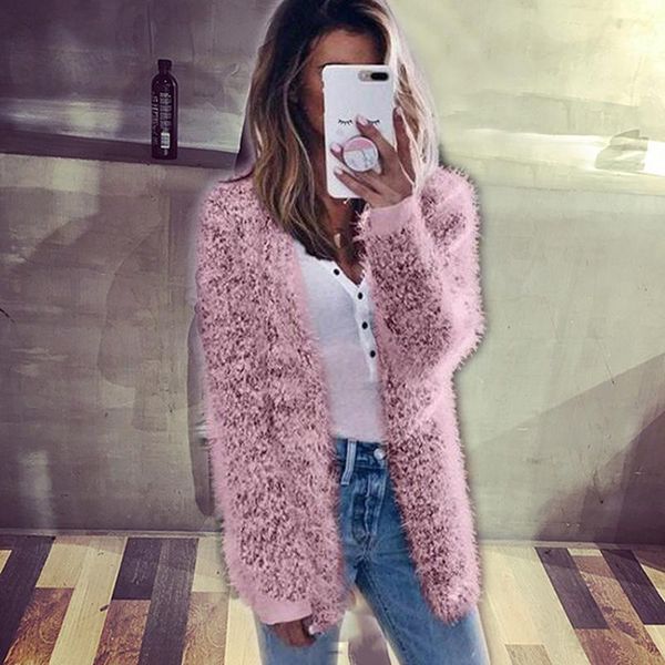 women's sweaters fashion knitted fluffy shaggy faux fur cardigan solid color slim long winter autumn, White;black
women's sweaters fashion knitted fluffy shaggy faux fur cardigan solid color slim long winter autumn, White;black
