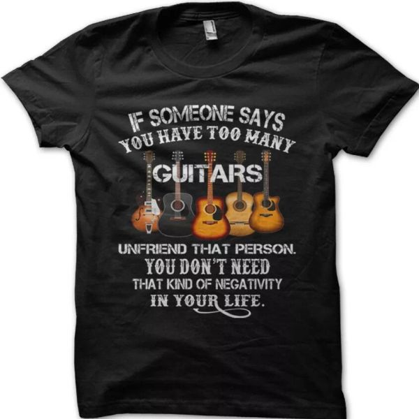 Too Many Guitars Fender Gibson Ovation Ibanez Jackson Martin funny t-shirt 8998, White;black
Too Many Guitars Fender Gibson Ovation Ibanez Jackson Martin funny t-shirt 8998, White;black