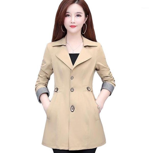 women's trench coats 2021 spring autumn thin coat women single-breasted windbreakers female fashion khaki outerwear plus size 5xl p512, Tan;black 
women's trench coats 2021 spring autumn thin coat women single-breasted windbreakers female fashion khaki outerwear plus size 5xl p512, Tan;black