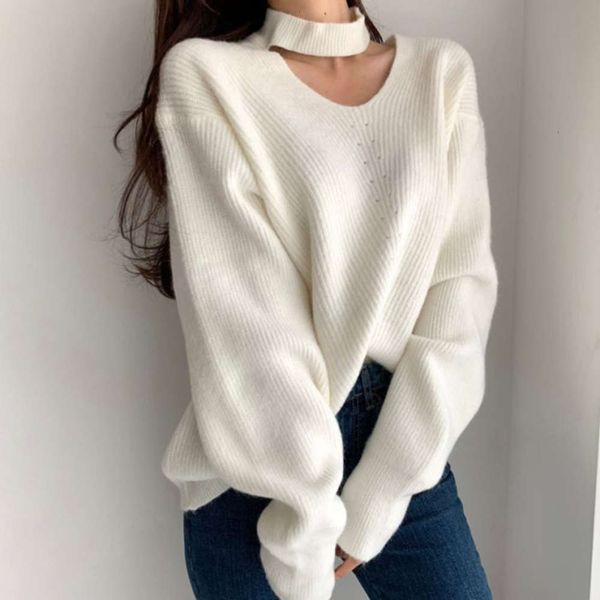 women's sweaters amy way gentle wind machine hanging neck off shoulder sweater temperament sweet loose casual knitting female autumn wi, White;black
women's sweaters amy way gentle wind machine hanging neck off shoulder sweater temperament sweet loose casual knitting female autumn wi, White;black