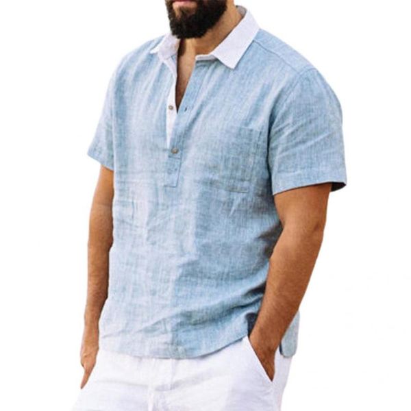 men's casual shirts men shirt 2021 short sleeve shirt turn-down collar sweat absorbing patchwork buttons closure pullover, White;black
men's casual shirts men shirt 2021 short sleeve shirt turn-down collar sweat absorbing patchwork buttons closure pullover, White;black