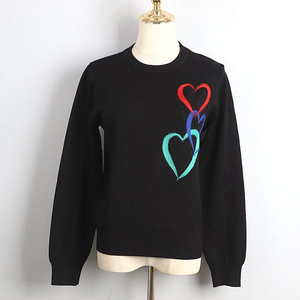 women's sweaters brand fashion black and white versatile knitted women sweater embroidery heart-shaped o-neck long-sleeved sweatshirt c, White;black
women's sweaters brand fashion black and white versatile knitted women sweater embroidery heart-shaped o-neck long-sleeved sweatshirt c, White;black