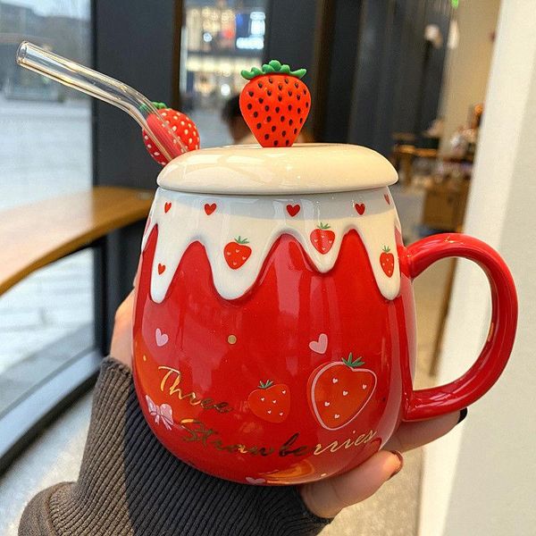 mugs with straw mug ceramic cup lid spoon coffee couple strawberry cute girl breakfast creative
mugs with straw mug ceramic cup lid spoon coffee couple strawberry cute girl breakfast creative