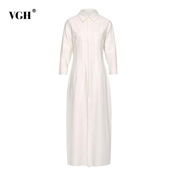 casual dresses vgh vintage dress for women lapel long sleeve high waist slim elegant white maxi female fashion clothing 2021, Black;gray
casual dresses vgh vintage dress for women lapel long sleeve high waist slim elegant white maxi female fashion clothing 2021, Black;gray